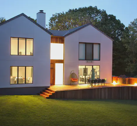 modern luxury house and garden